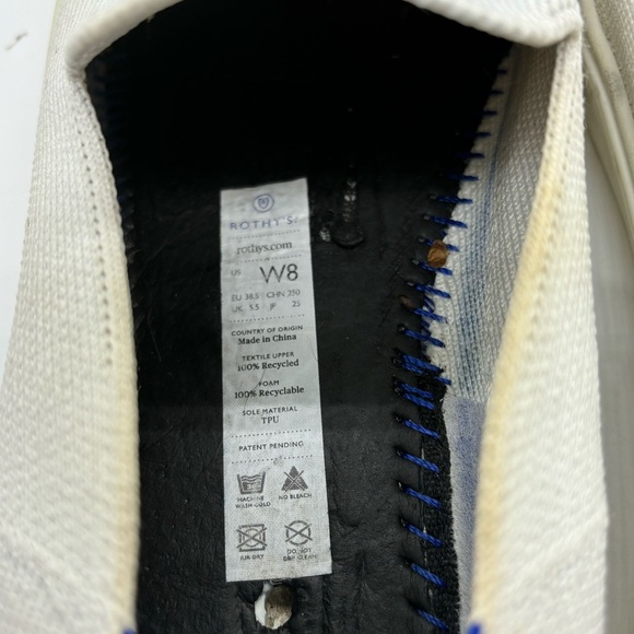 ROTHY'S The Original Slip On Women's White Comfort Casual Sneaker Shoes Size 8 - Picture 8 of 8